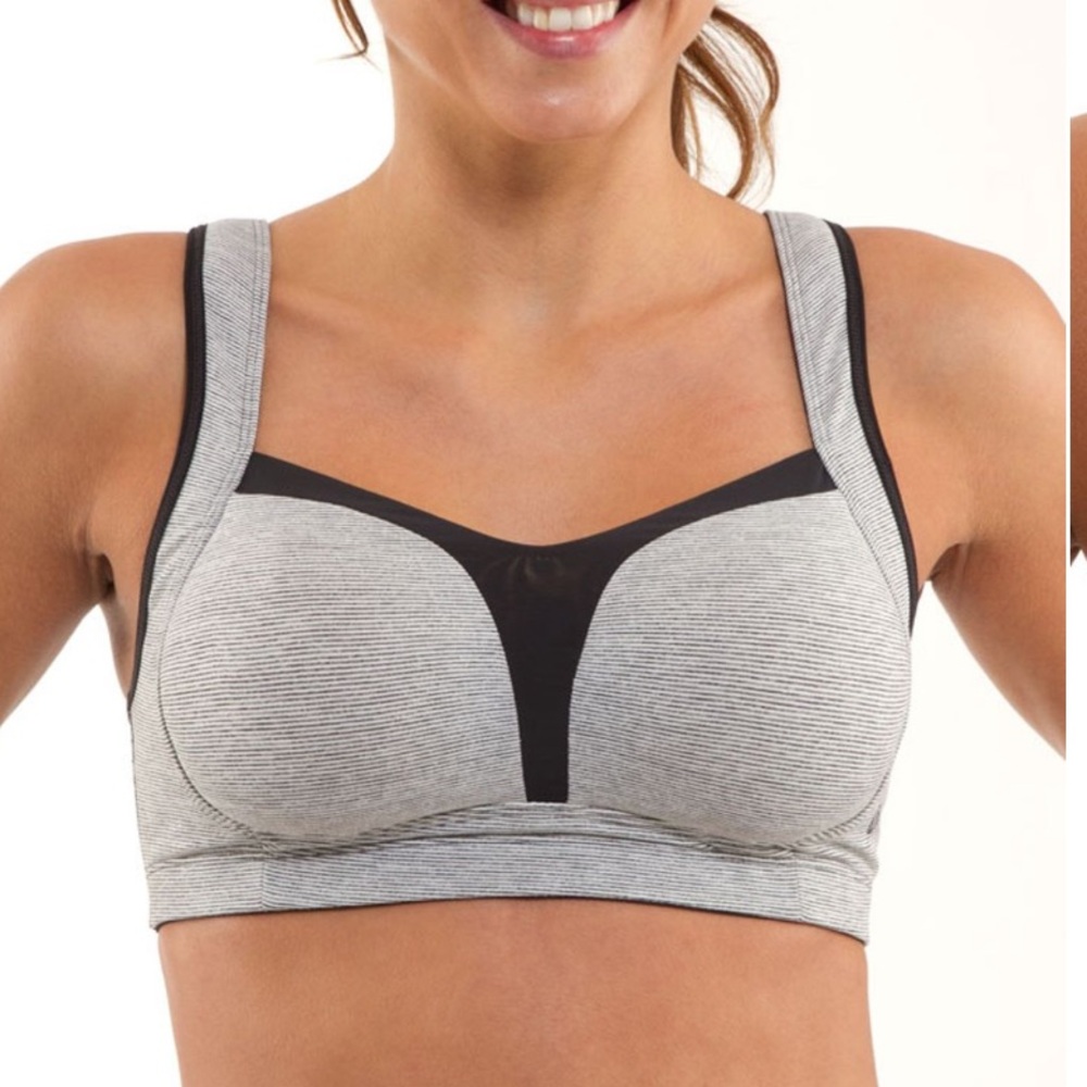 Lululemon Ta Ta Tamer II Ghost Deep Black Coal Wee Stripe Bra Women’s 34D